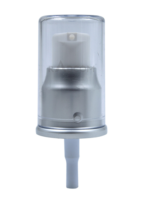 Lotion Pump - Matt Silver- 20/410 With Full Acrylic Over Cap
